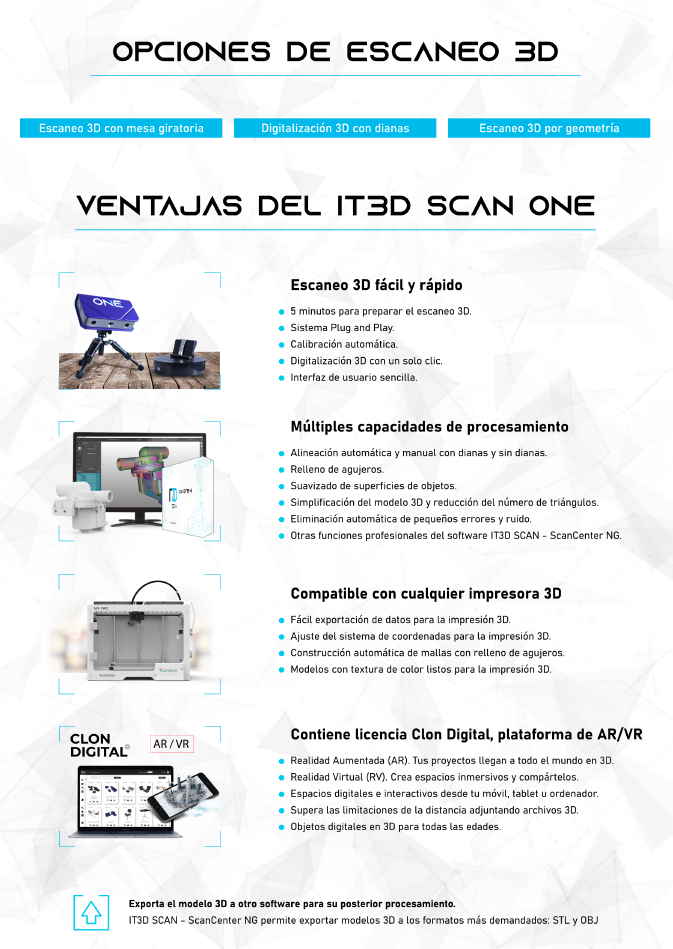 Ejemplo de escaneo 3D realizado con el IT3D Scan ONE, mostrando precisión y detalle