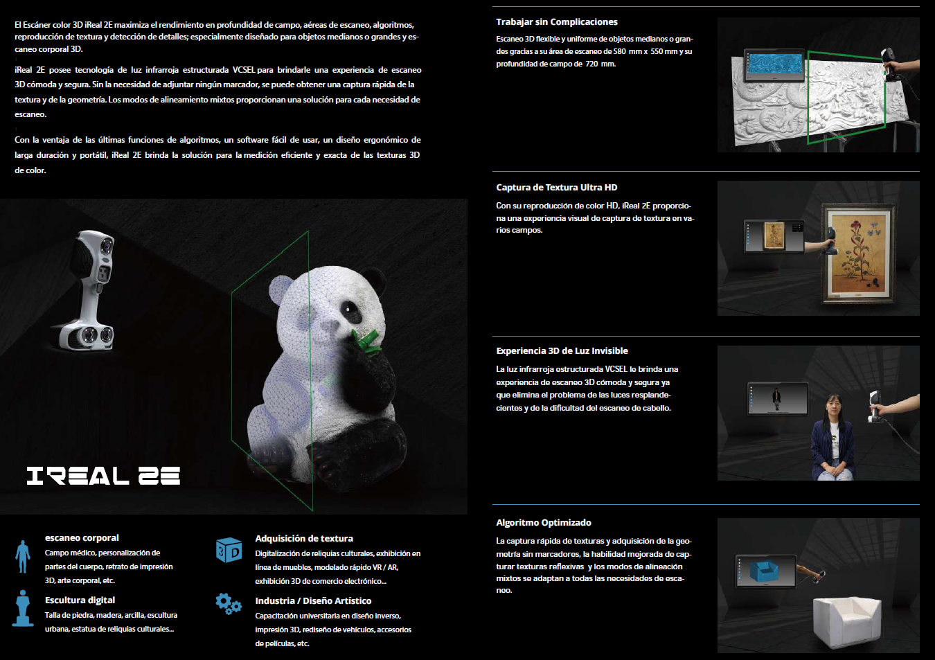 Escaneo 3D del cuerpo humano con luz dual utilizando el escáner iReal M3